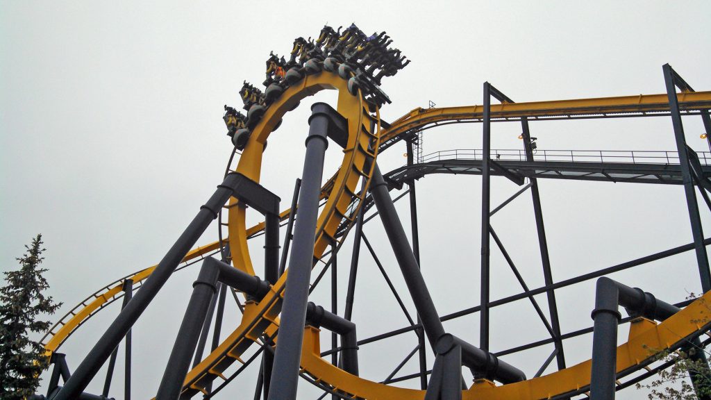 Batman Backwards at Six Flags Great America in Illinios, USA