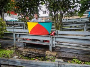 Tyrolean Tubtwist at Joyland Childrens Fun Park in the UK.