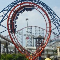 Revolution Pleasure Beach Blackpool loop roller coaster